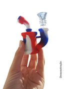 Mini Bong de Silicone C/ Bowl de Vidro Camuflado