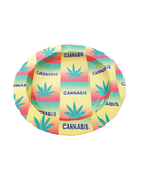 Cinzeiro Redondo de Metal Estampado - Mod Cannabis